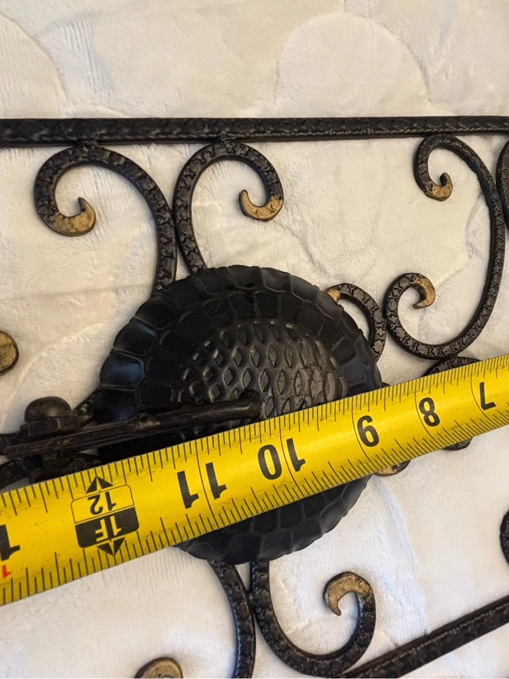 Two vintage iron scroll wall sconce candle holders